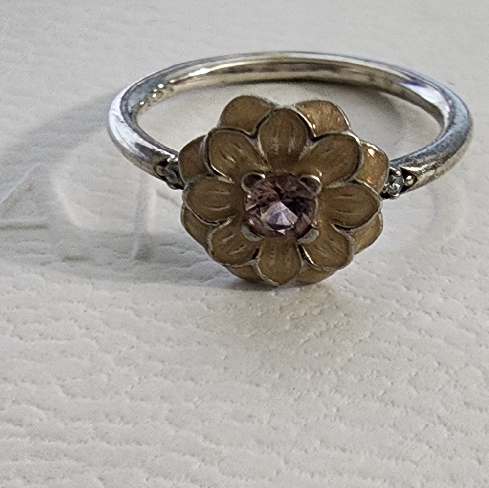 Pandora BLOOMING DAHLIA RING ENAMEL CZ SIZE 48 - Picture 5 of 8